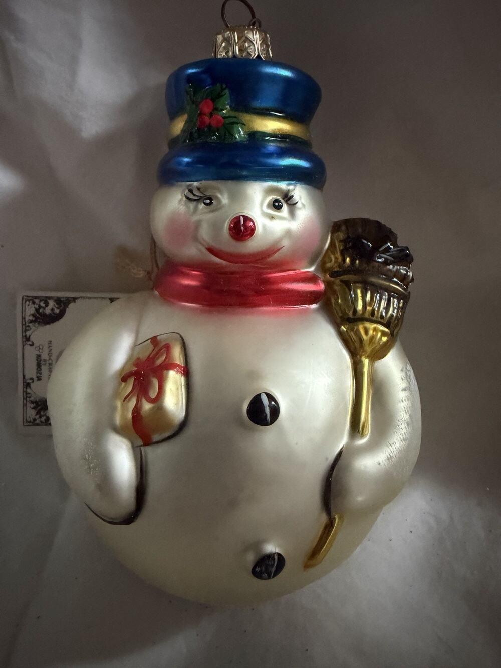 Vintage Polonaise Snowman Glass Christmas Ornament Komozja Kurt S Adler Damaged